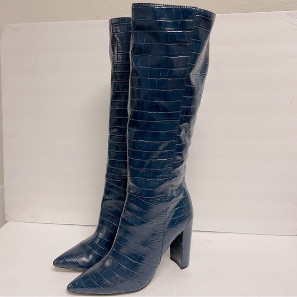 Steve Madden Triumph Boot in Blue Crocodile Size 9.5 - Picture 7 of 8